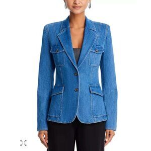 Paige Romona Denim Blazer Size 10 CASTILLO Structured Jacket Elevated Casual